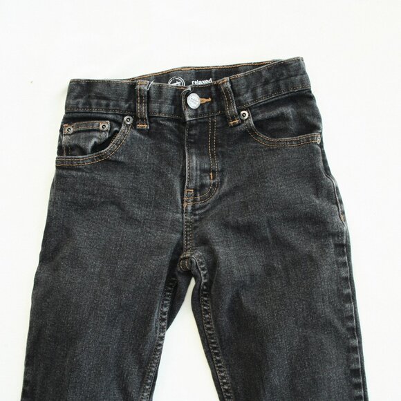 BOYS 8 SLIM BLACK DENIM JEANS ADJUSTABLE WAIST RELAXED FIT PANTS POCKETS SCHOOL - Picture 2 of 11